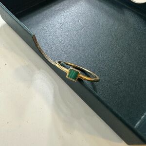 Mejuri Gold and Green Minimalist Ring